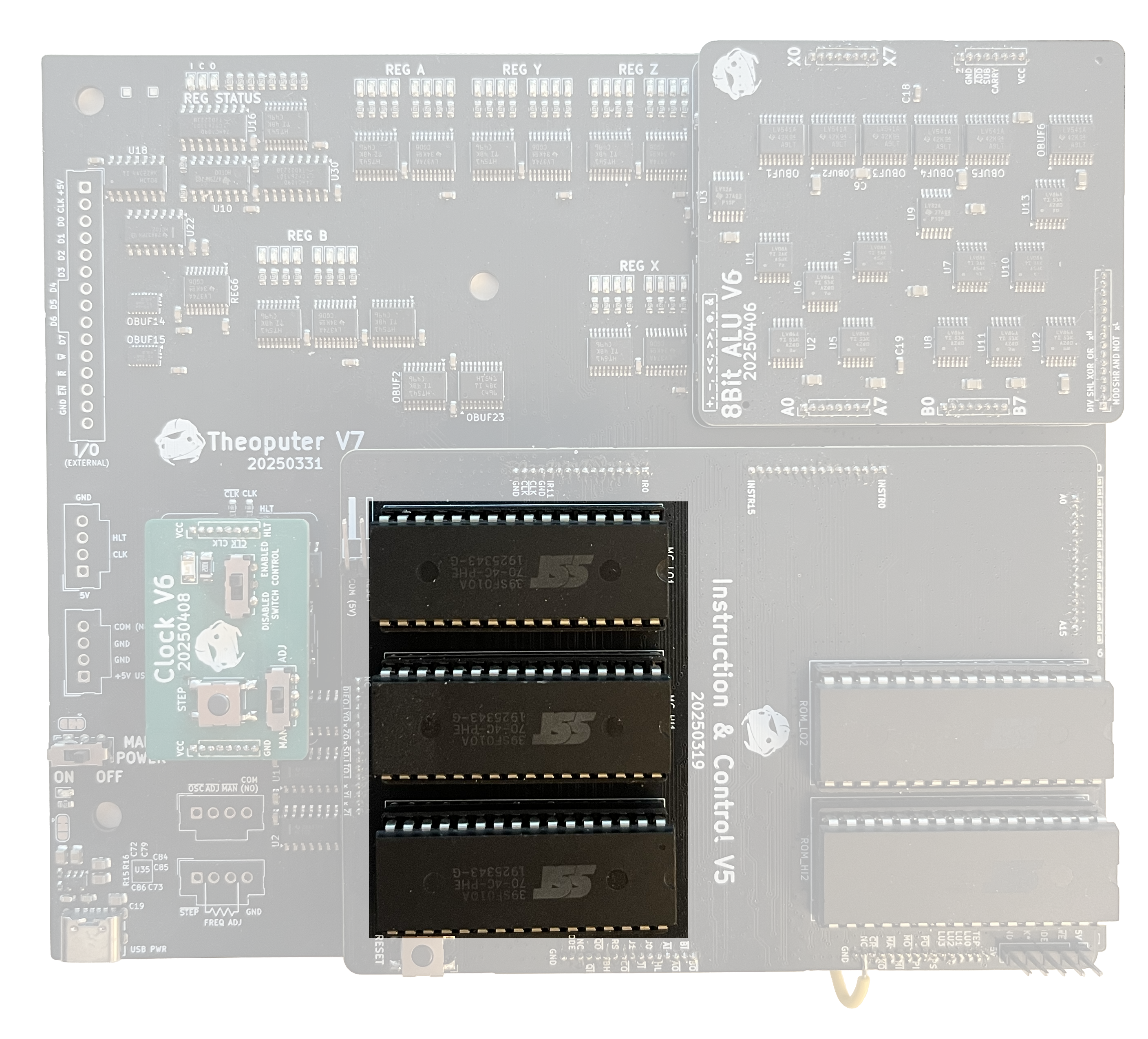 Highlighting the three microcoder ROMs
