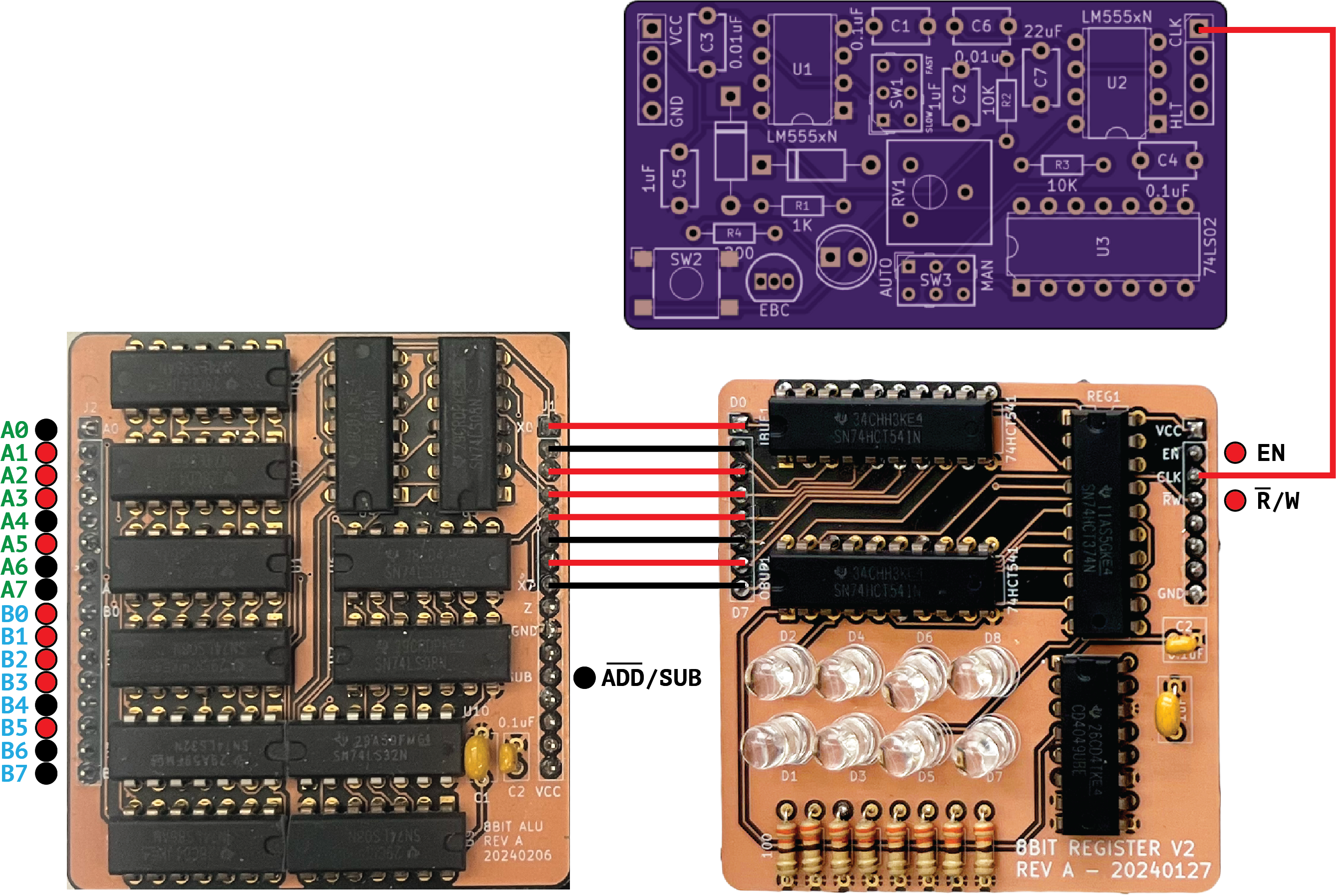 Pulsing the clock to latch the register data